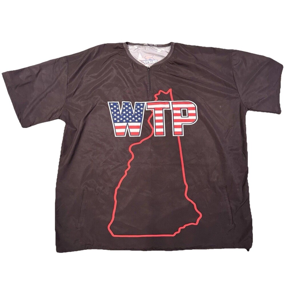 Riot By KingSize 6XL Mens Black Racing Shirt American Flag WTP New Hampshire EUC